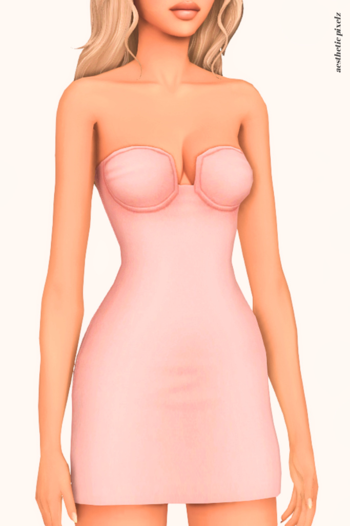 a female sim wearing a custom content dress in the sims 4 that is short and casual style