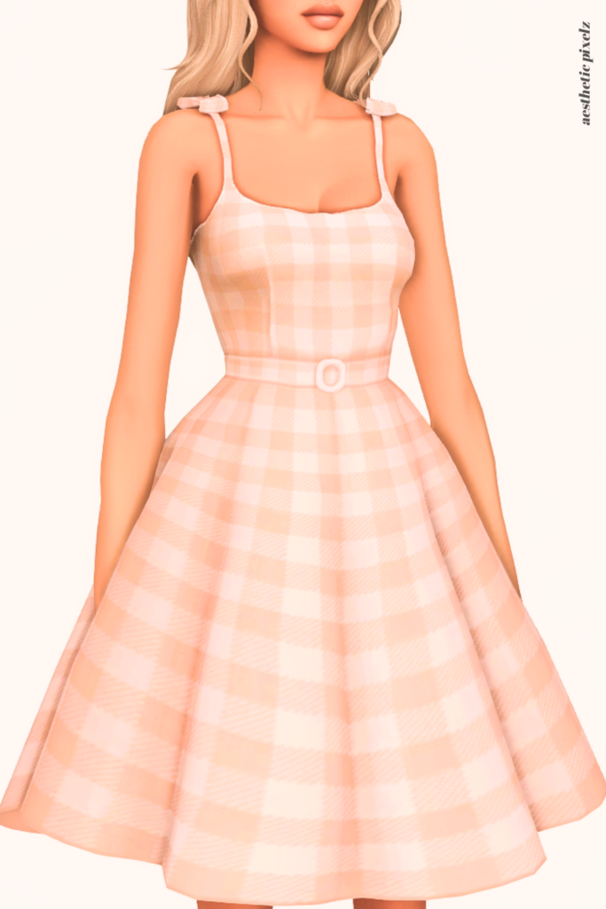 a female sim wearing a custom content dress in the sims 4 that is short and casual style