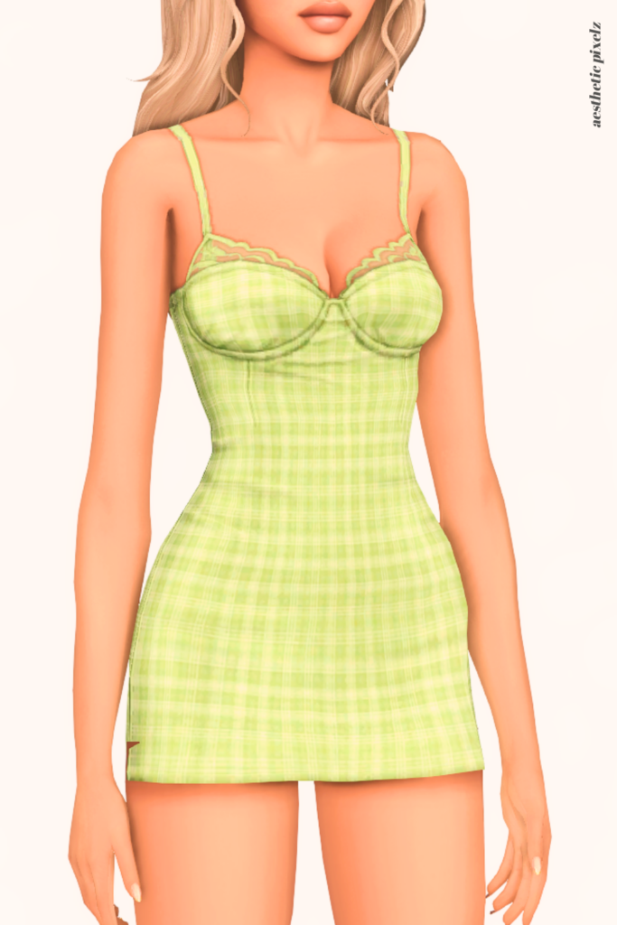 a female sim wearing a custom content dress in the sims 4 that is short and casual style