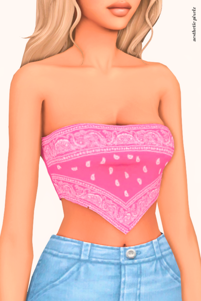 a female sim wearing a custom content crop top in the sims 4