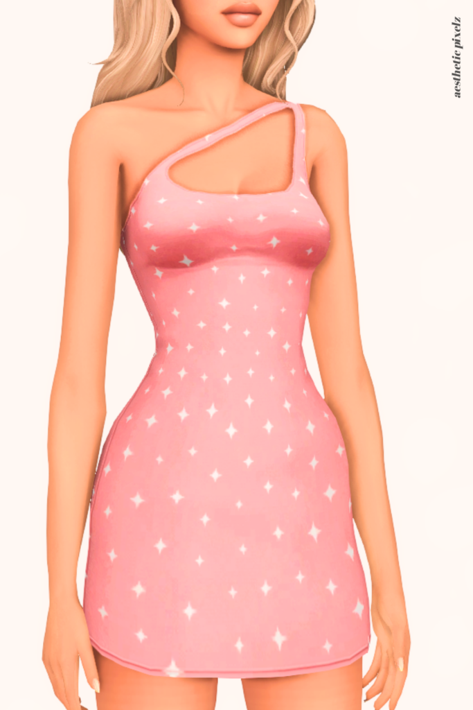 a female sim wearing a custom content dress in the sims 4 that is short and casual style
