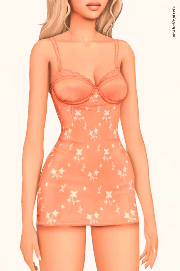 a female sim wearing a custom content dress in the sims 4 that is short and casual style