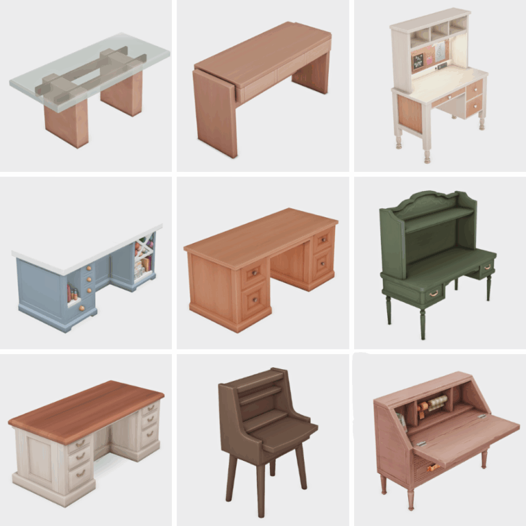 sims 4 custom content furniture lookbook of desks