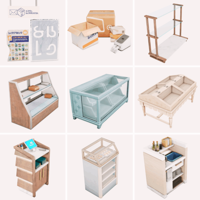Best Sims 4 Retail CC Finds for Business Builds (Restaurant + Store Items)