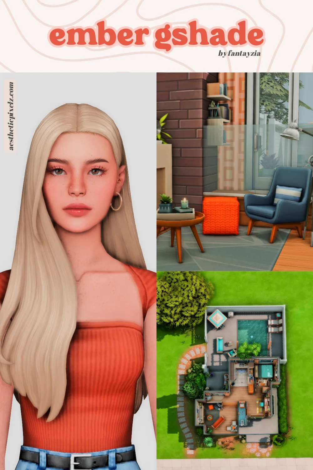 images showing off the ember gshade for the sims 4
