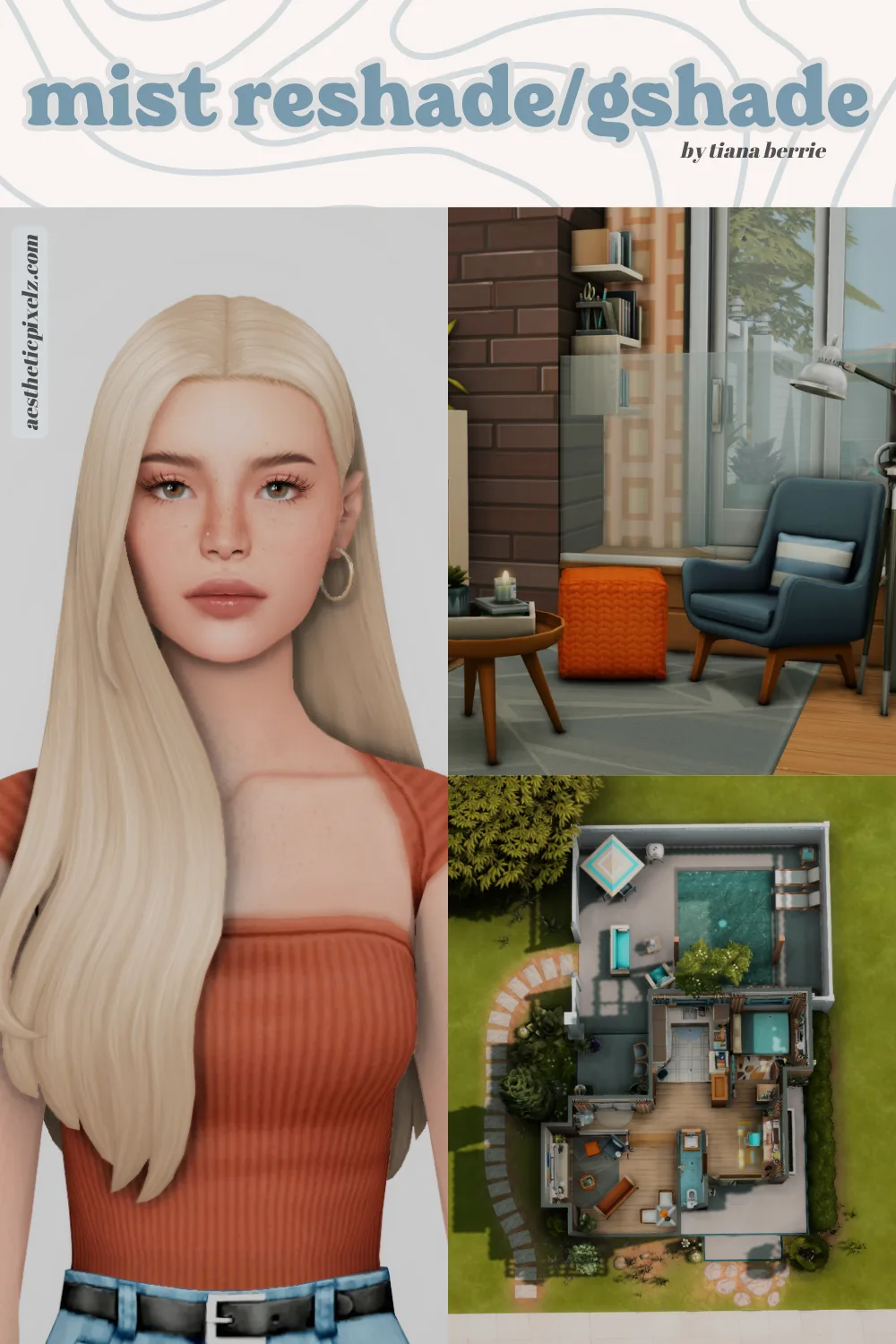 images showing off the mist reshade for the sims 4