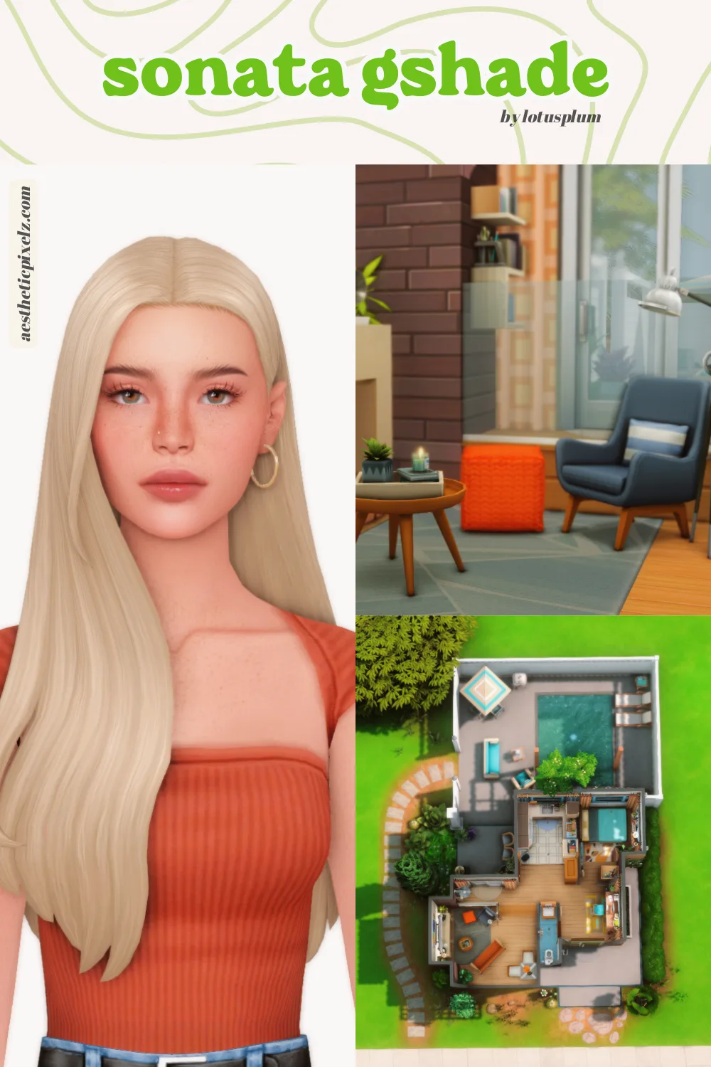 images showing off the sonata gshade for the sims 4