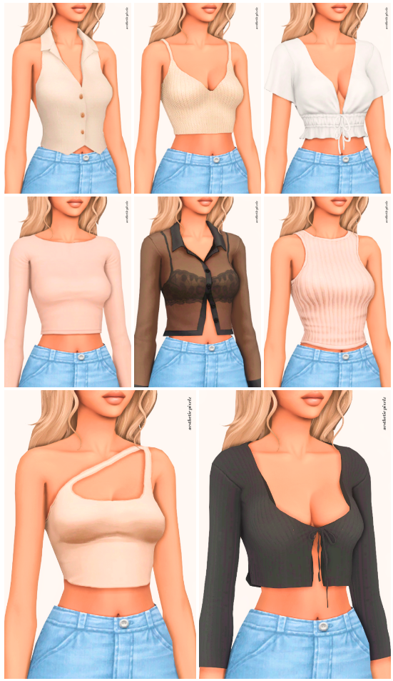 sims 4 aesthetic top lookbook