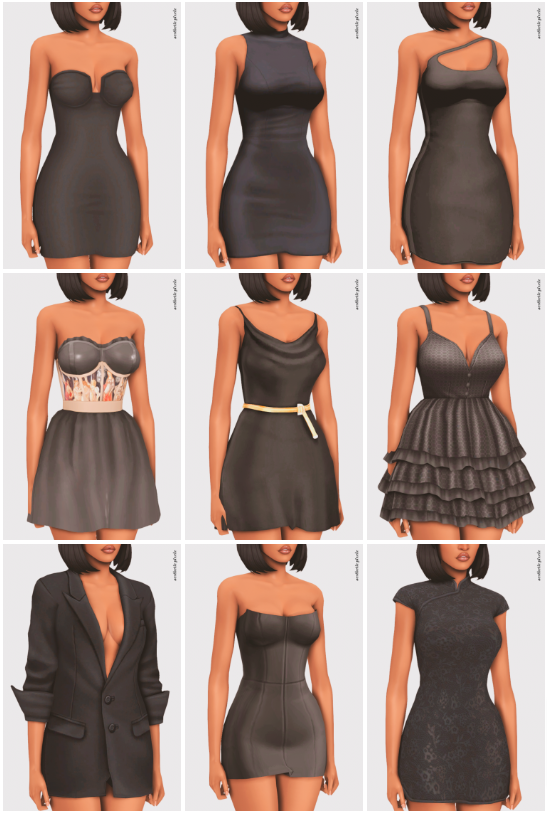 sims 4 black dresses cc