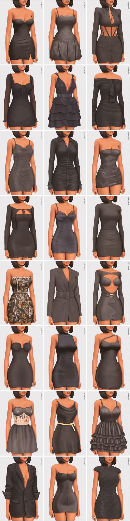 sims 4 cc black mini dresses