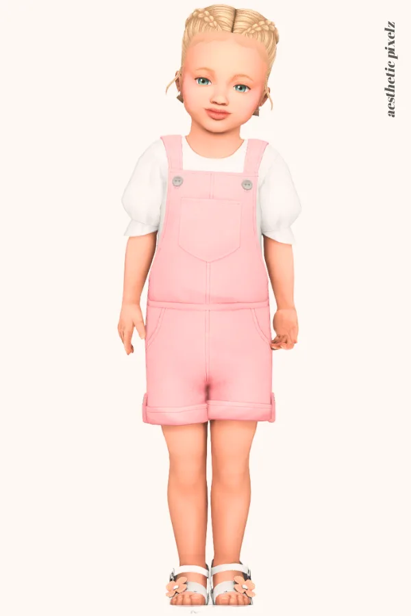 a sims 4 toddler girl wearing a toddler cc everyday outfit