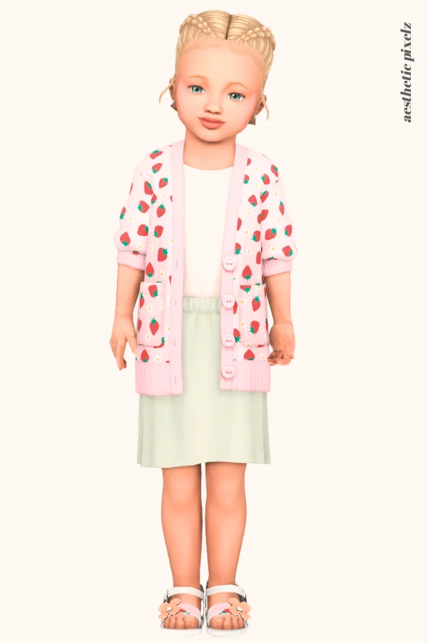 a sims 4 toddler girl wearing a toddler cc everyday outfit