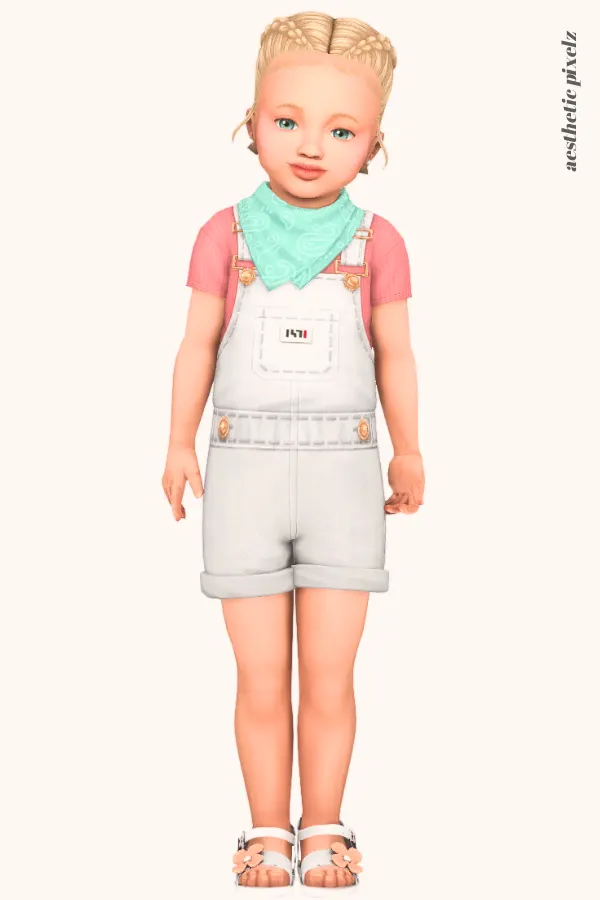 a sims 4 toddler girl wearing a toddler cc everyday outfit