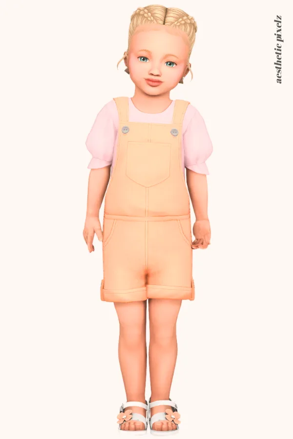 a sims 4 toddler girl wearing a toddler cc everyday outfit