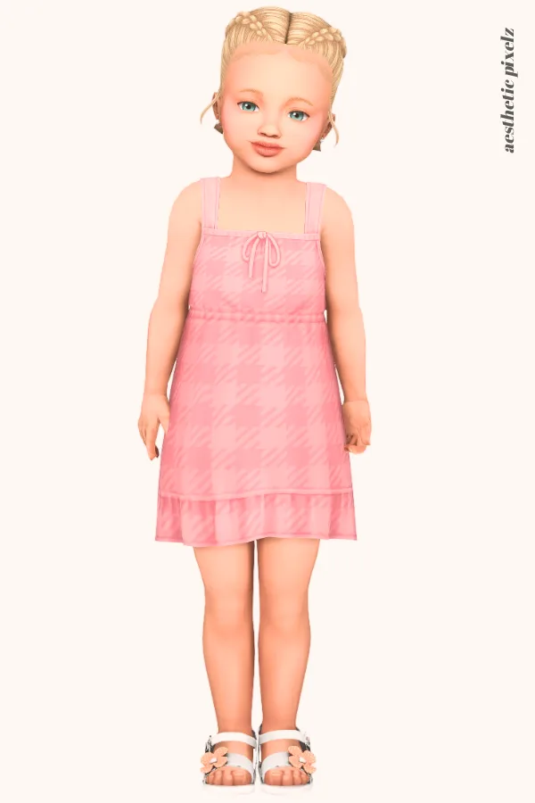 a sims 4 toddler girl wearing a toddler cc everyday outfit