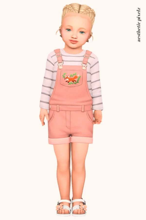 a sims 4 toddler girl wearing a toddler cc everyday outfit