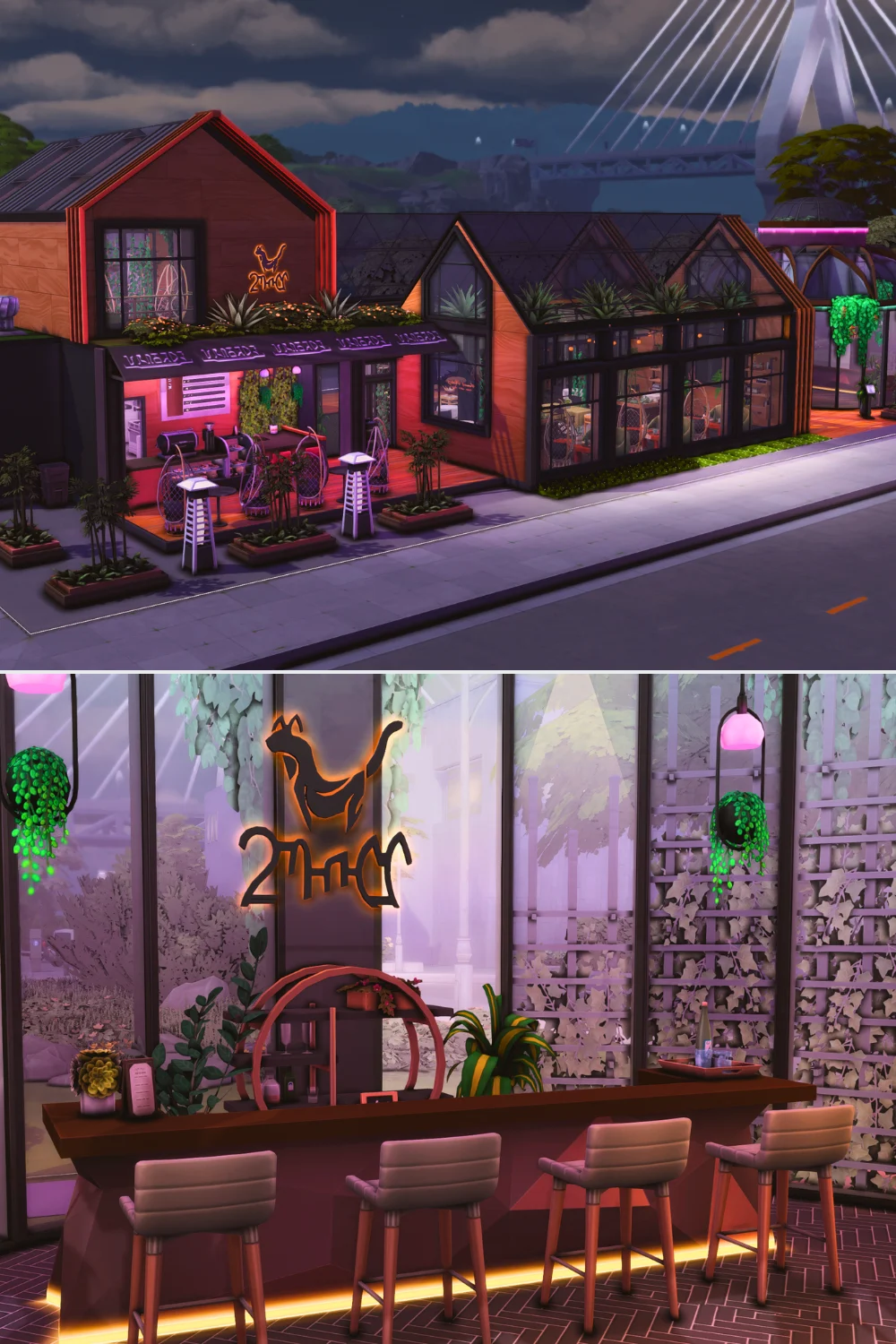 a photo collage of a sims 4 date lot from the gallery