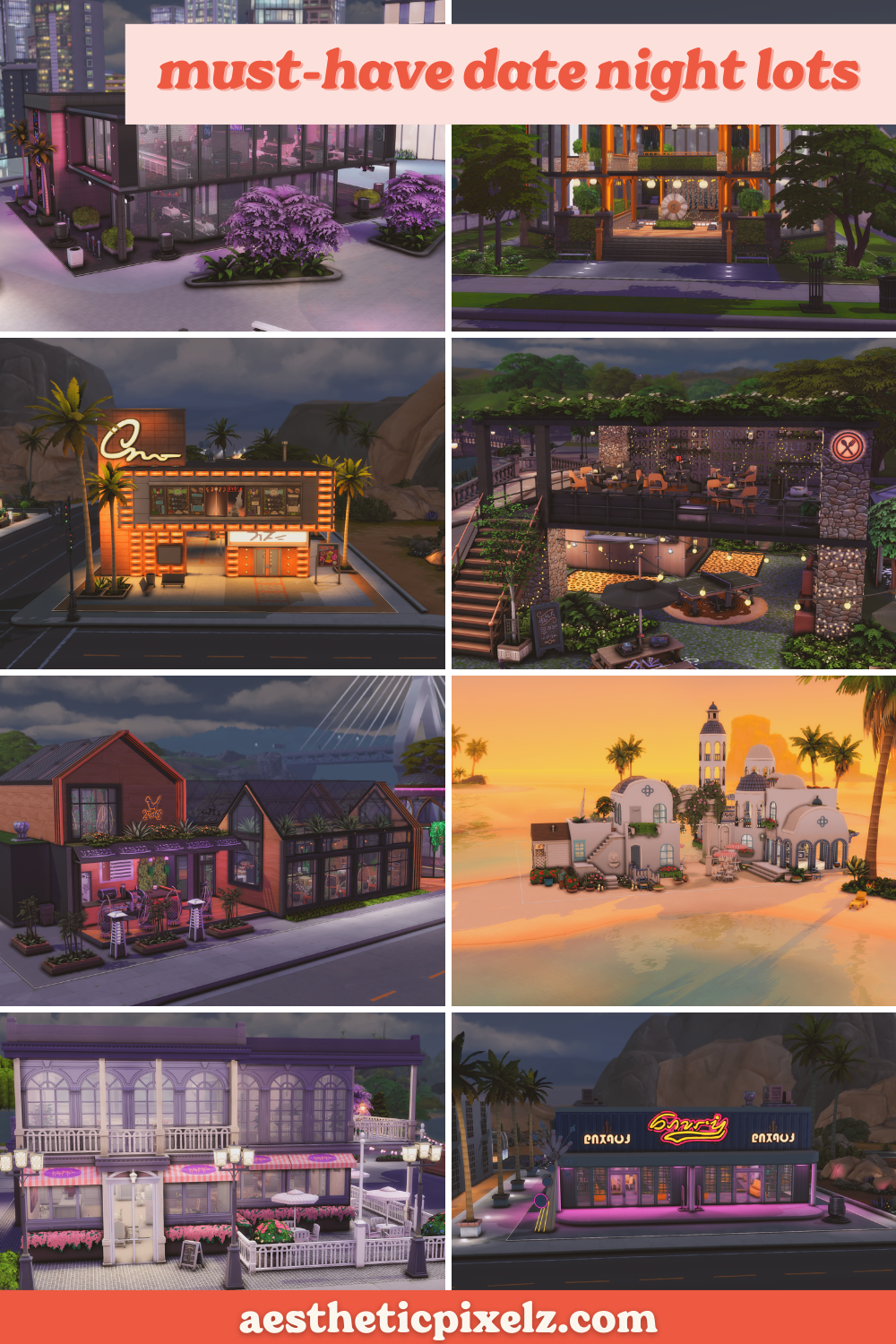 sims 4 date night gallery lots lookbook