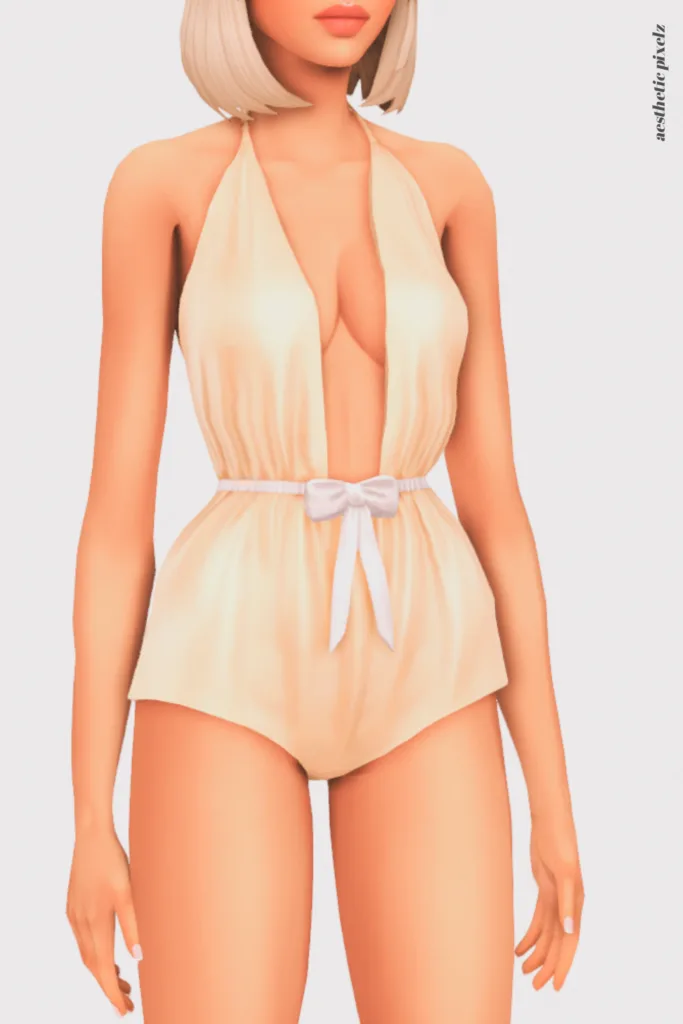 a sims 4 female sim wearing custom content