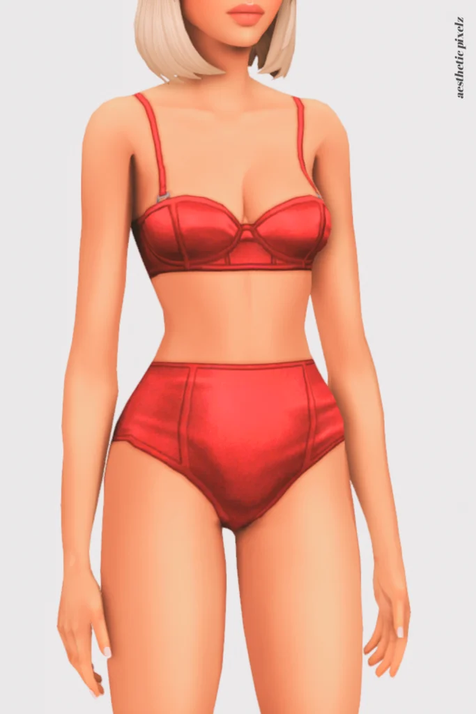 a sims 4 female sim wearing custom content