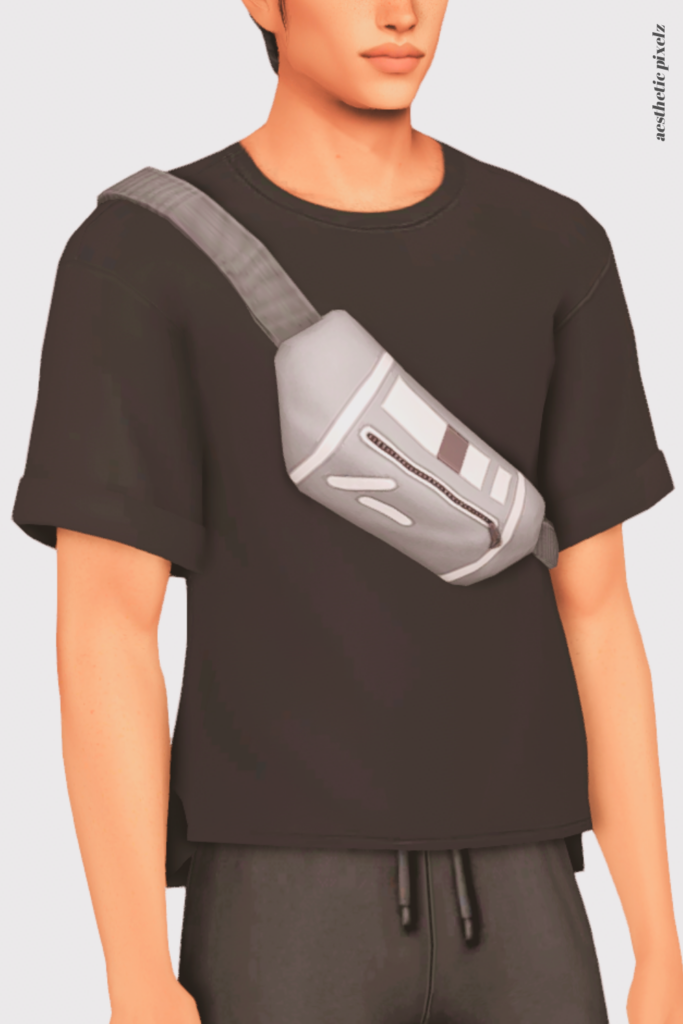 a sims 4 male sim wearing a custom content shirt in an everyday outfit