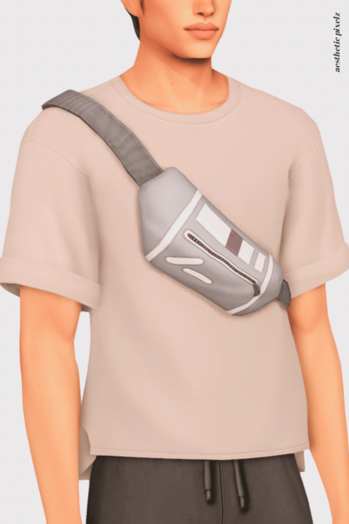 a sims 4 male sim wearing a custom content shirt in an everyday outfit