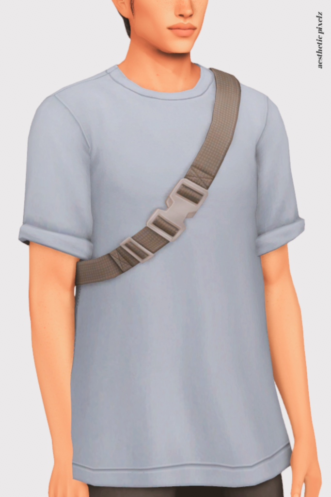 a sims 4 male sim wearing a custom content shirt in an everyday outfit