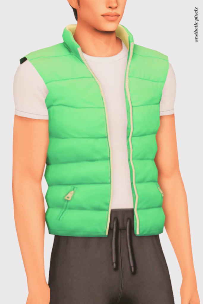 a sims 4 male sim wearing a custom content shirt in an everyday outfit