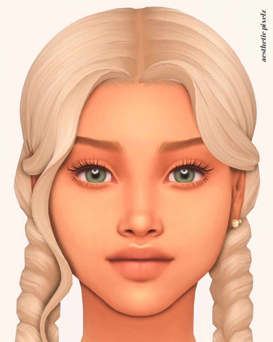 a sims 4 female sim wearing a custom content skin overlay