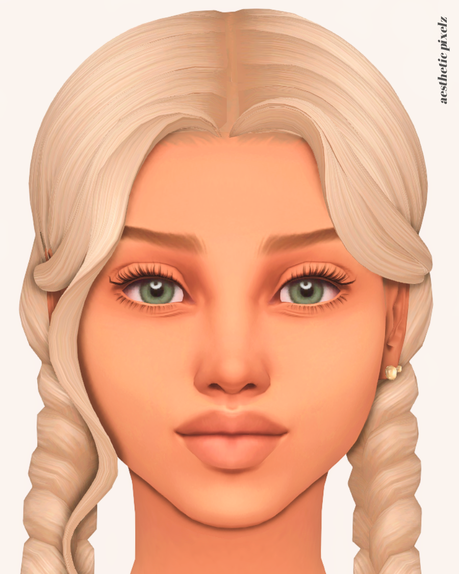 a sims 4 female sim wearing a custom content skin overlay