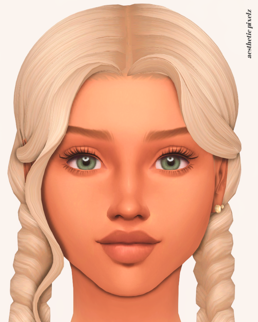 a sims 4 female sim wearing a custom content skin overlay