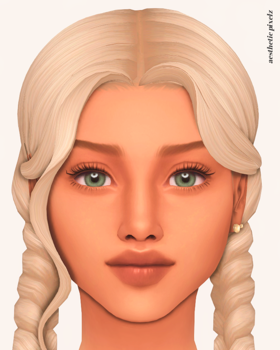 a sims 4 female sim wearing a custom content skin overlay