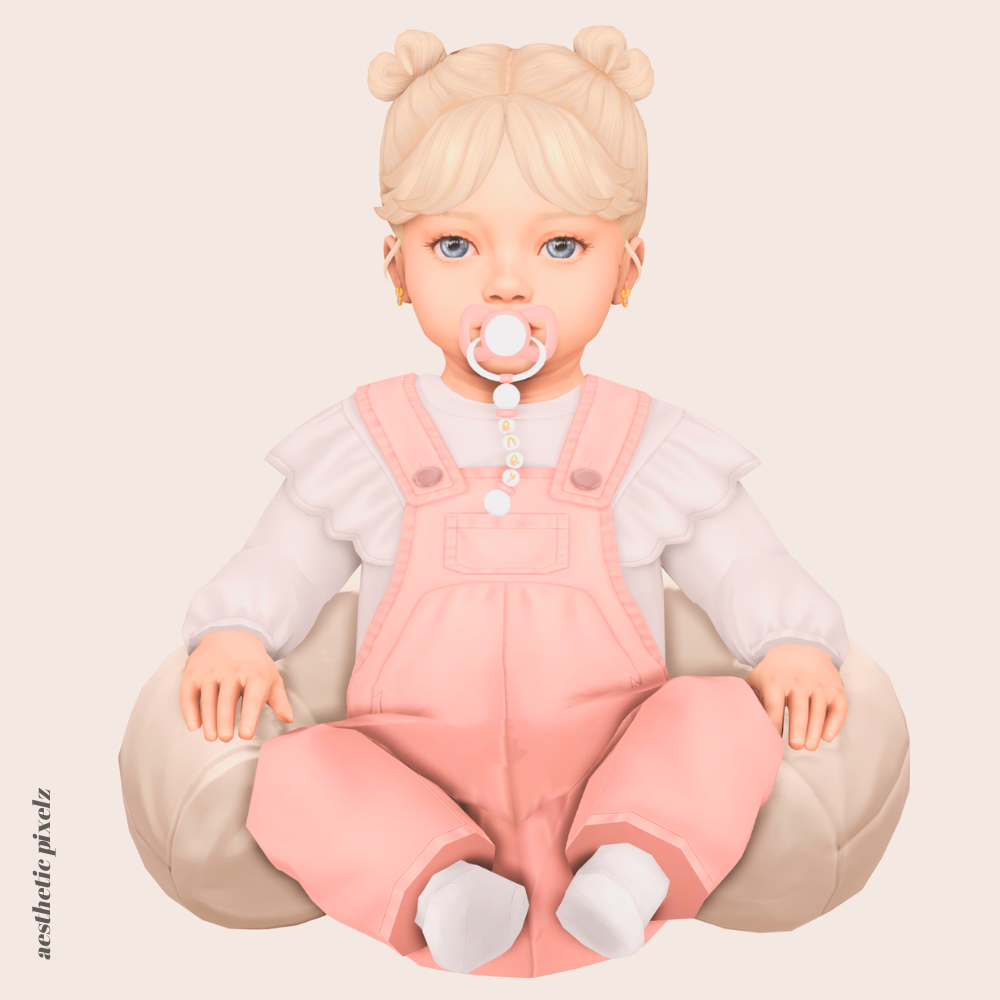 a sims 4 infant wearing custom content clothing for a cc lookbook