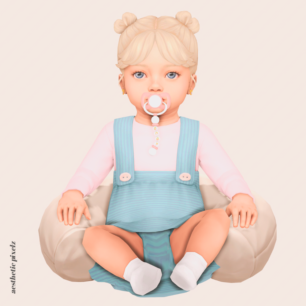 a sims 4 infant wearing custom content clothing for a cc lookbook