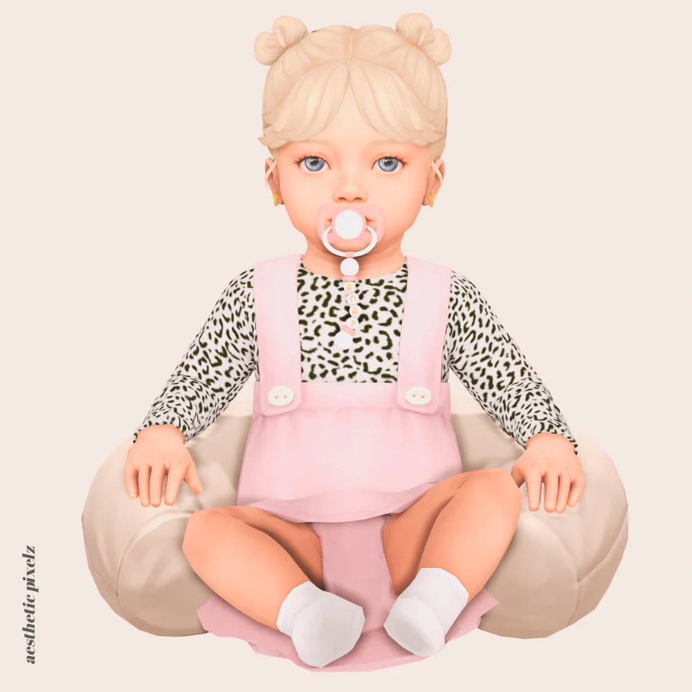 a sims 4 infant wearing custom content clothing for a cc lookbook