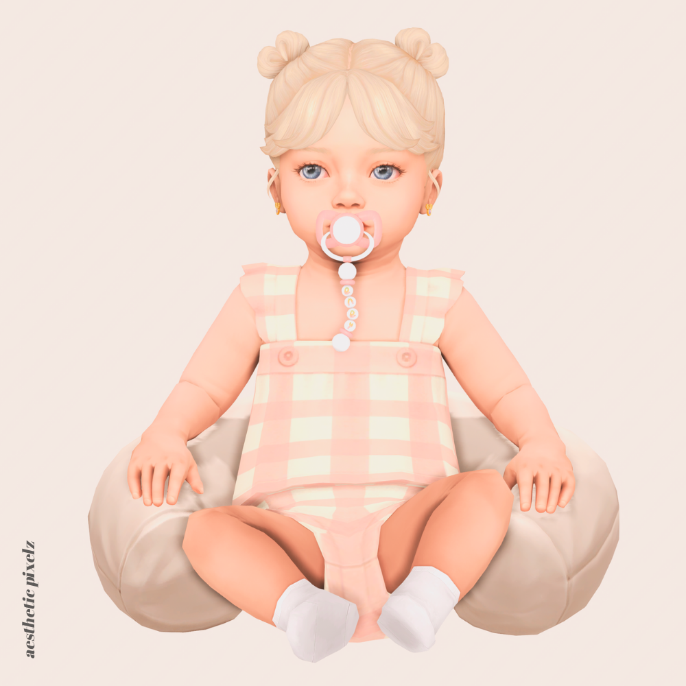 a sims 4 infant wearing custom content clothing for a cc lookbook