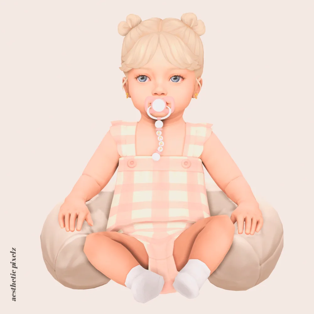 a sims 4 infant wearing custom content clothing for a cc lookbook