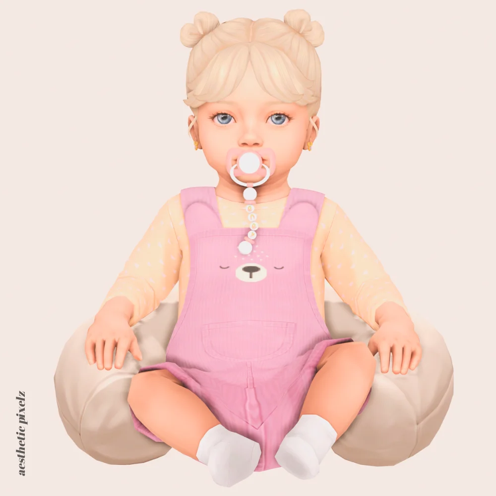 a sims 4 infant wearing custom content clothing for a cc lookbook