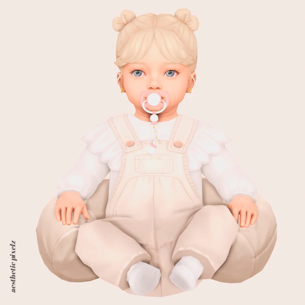 a sims 4 infant wearing custom content clothing for a cc lookbook