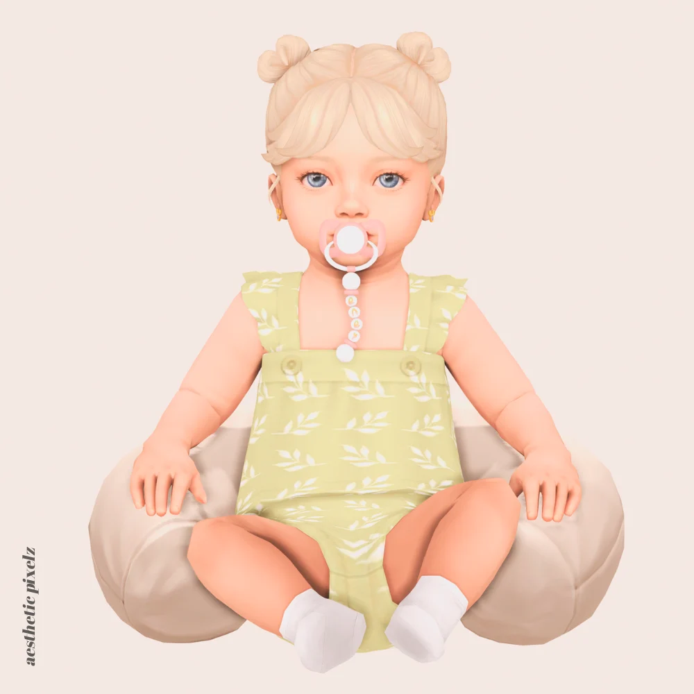 a sims 4 infant wearing custom content clothing for a cc lookbook