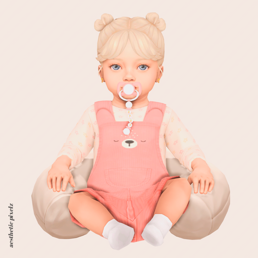 a sims 4 infant wearing custom content clothing for a cc lookbook