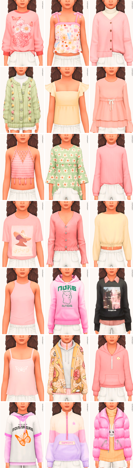 sims 4 kids lookbook tops