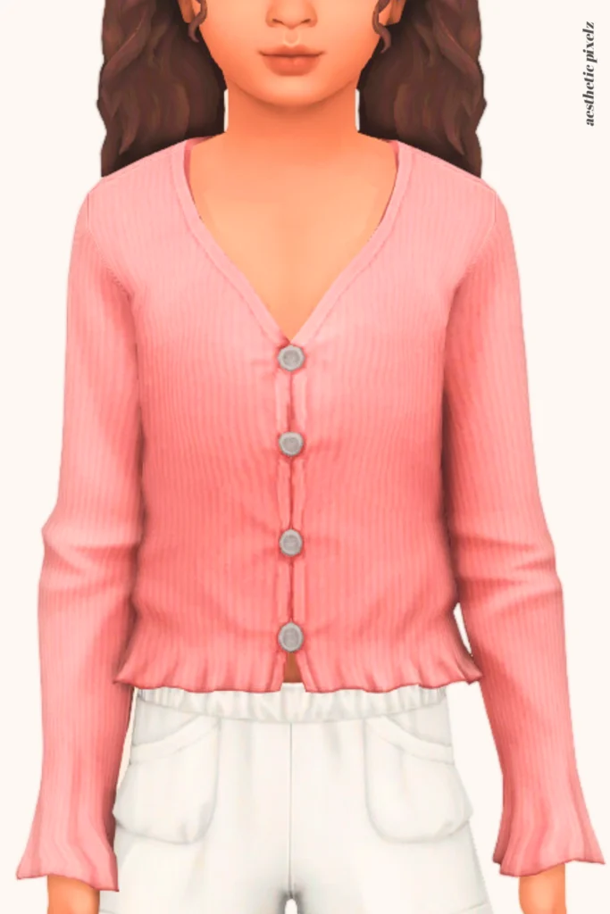 a sims 4 child sim wearing a kids custom content top