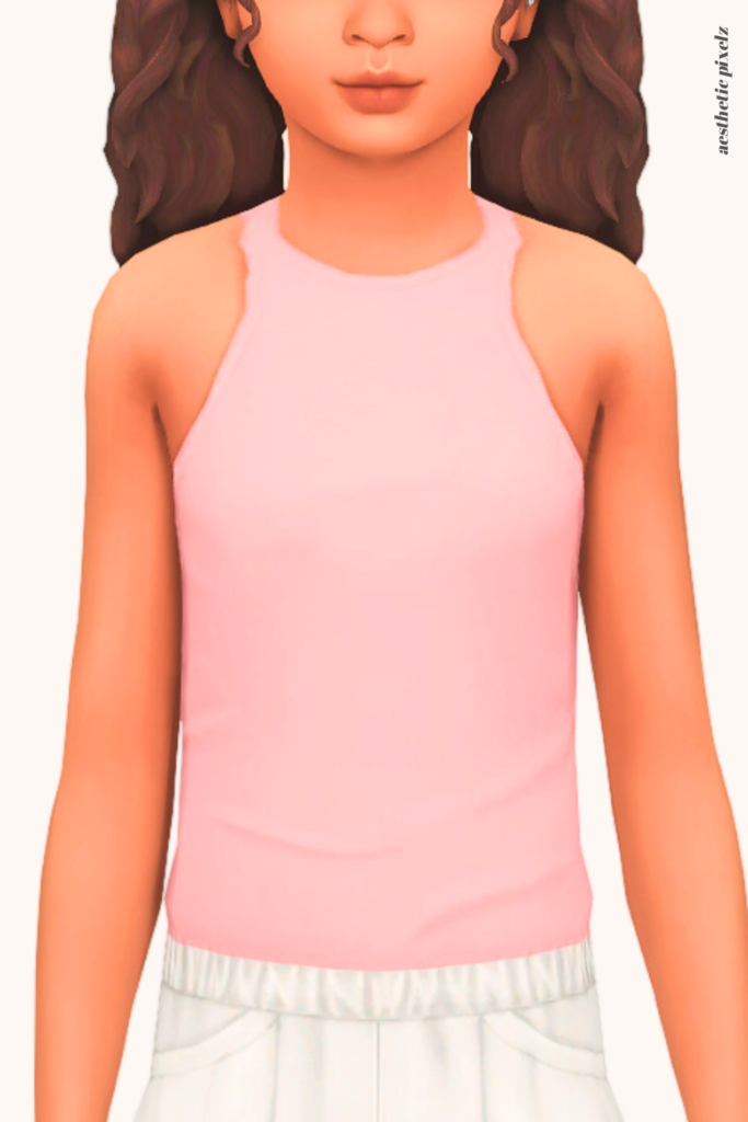 a sims 4 child sim wearing a kids custom content top