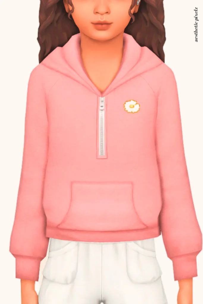 a sims 4 child sim wearing a kids custom content top