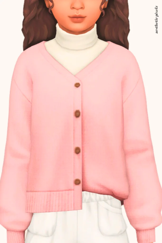 a sims 4 child sim wearing a kids custom content top