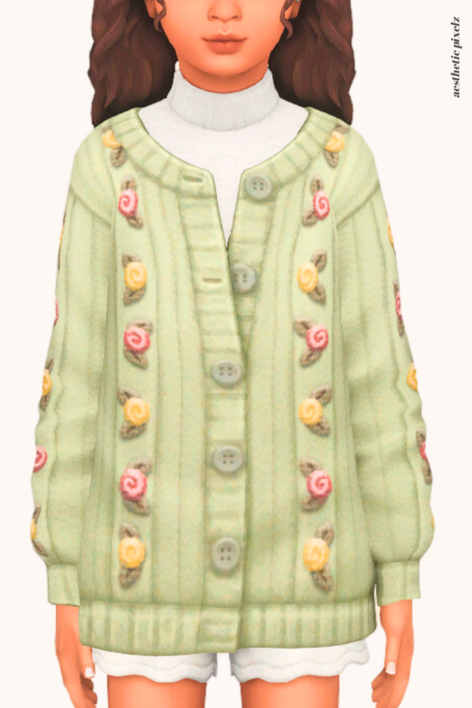 a sims 4 child sim wearing a kids custom content top