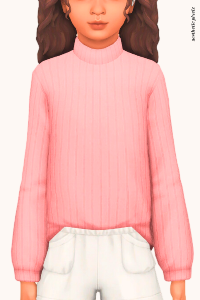 a sims 4 child sim wearing a kids custom content top