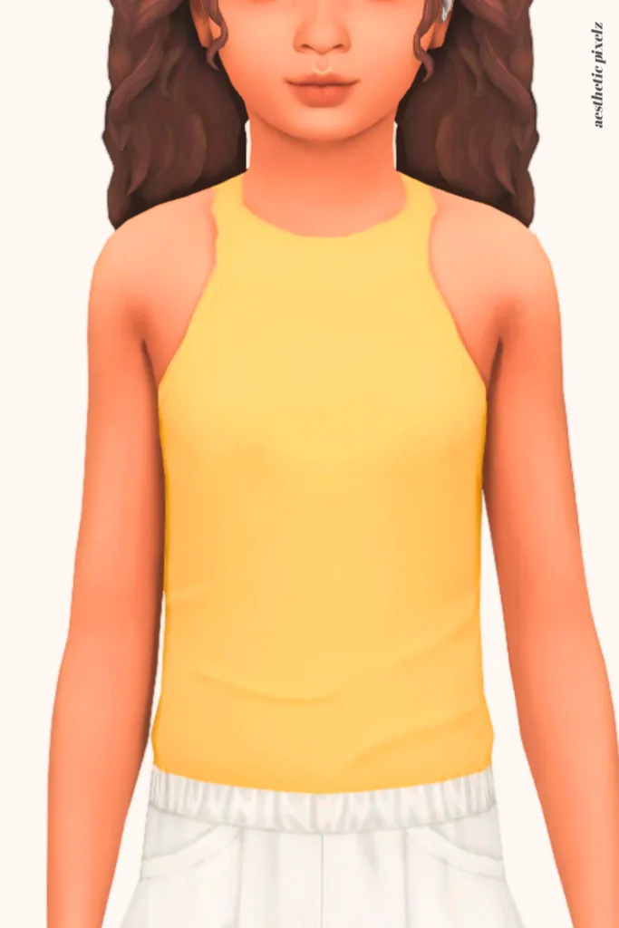 a sims 4 child sim wearing a kids custom content top