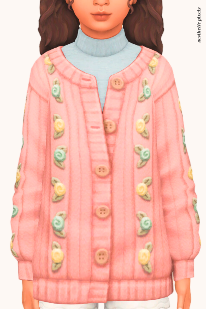 a sims 4 child sim wearing a kids custom content top